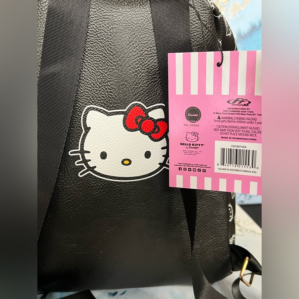 Hello Kitty Black Mini Backpack 10” - image 4